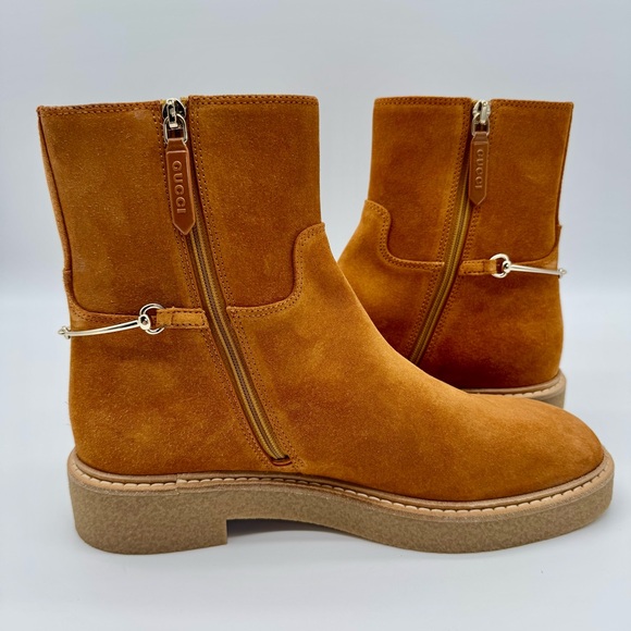 GUCCU Slim Horsebit Suede Ankle Boots EUR 37.5 US 7.5 - Picture 8 of 10